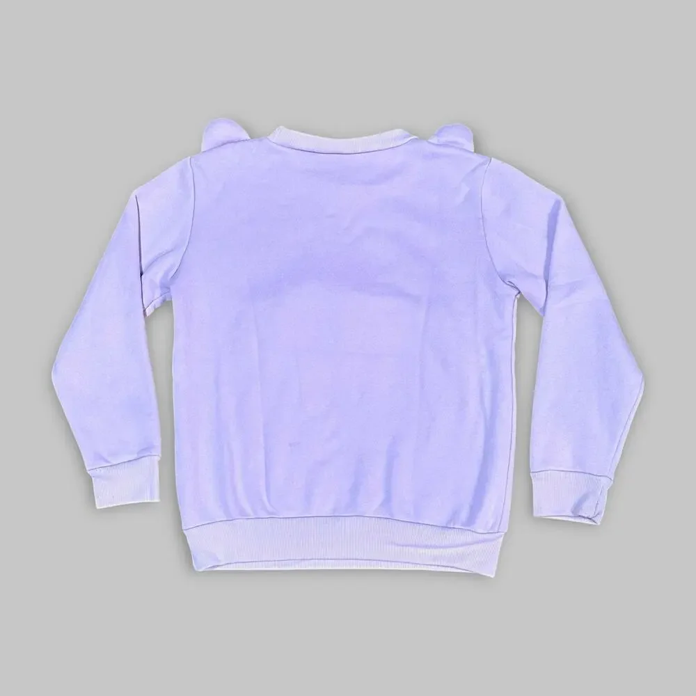 Loucuc Purple Cat Face Sweatshirt with Zipper Mouth – Size XL - Picture 2 of 4